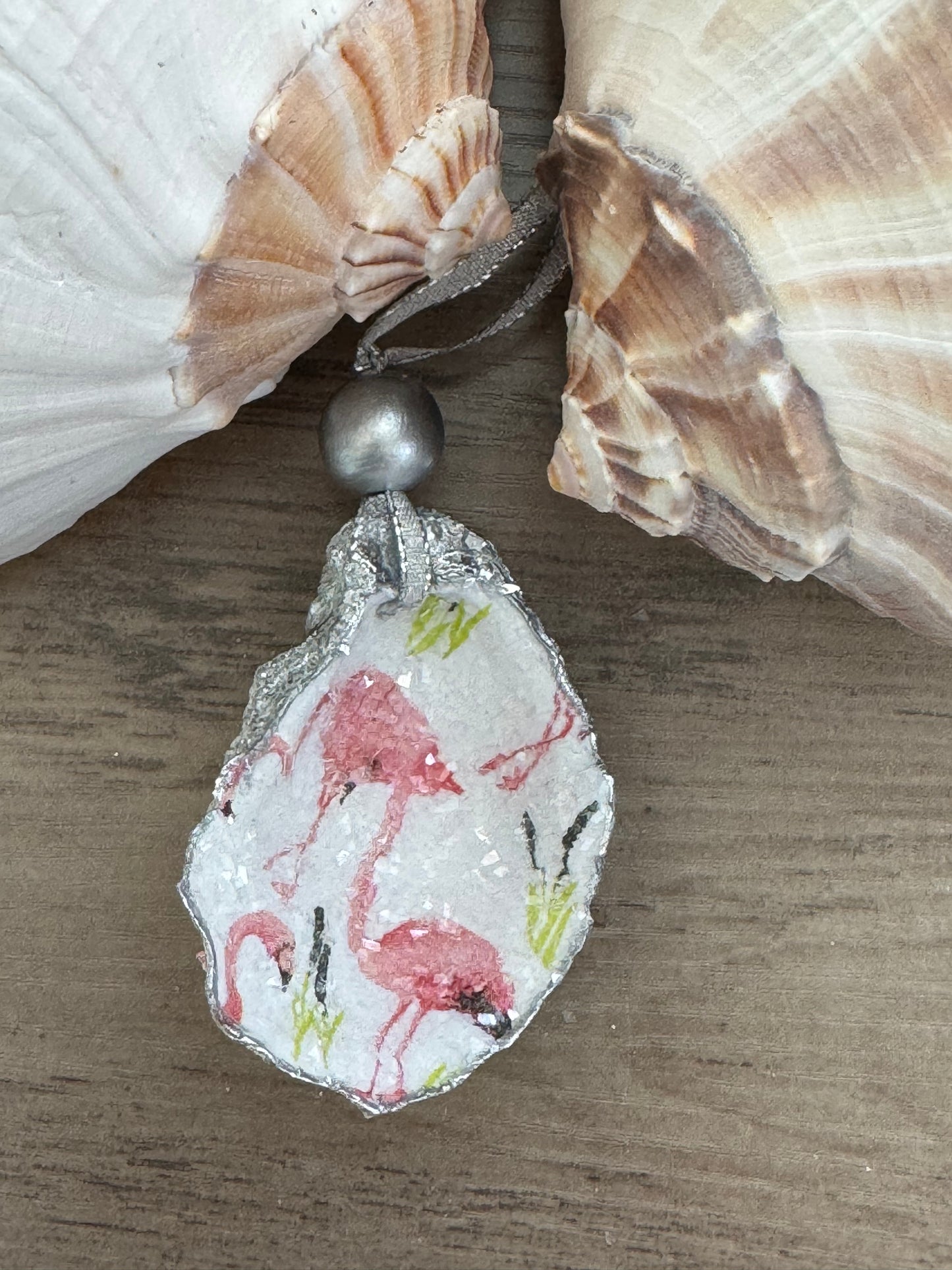 Coastal Christmas Oyster Shell Ornament