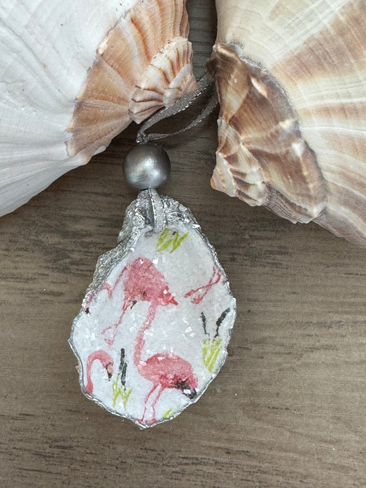 Coastal Christmas Oyster Shell Ornament