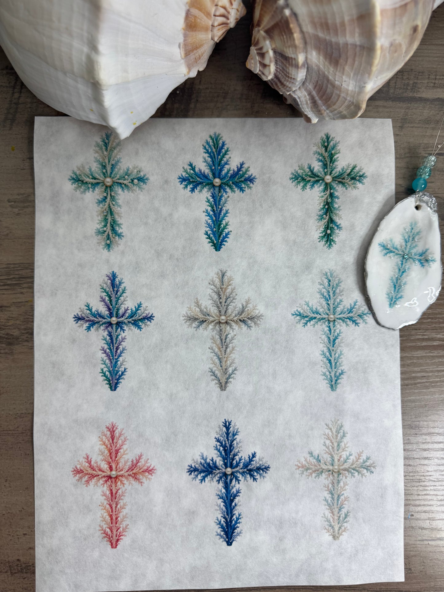 Coral Christmas Tree Decoupage Rice Paper