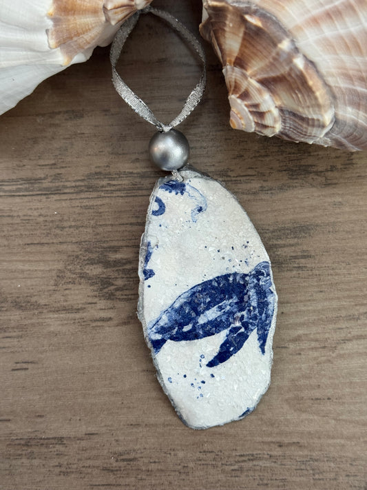 Coastal Christmas Oyster Shell Ornament