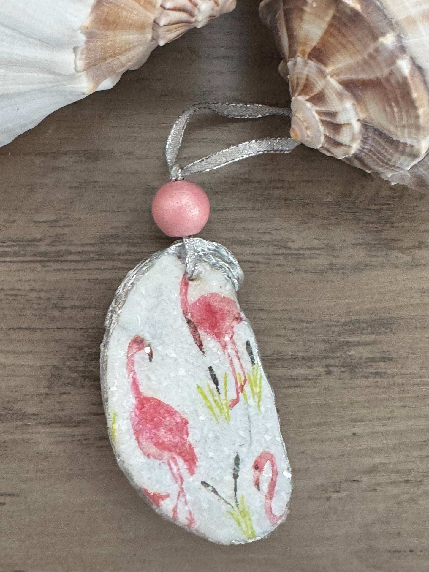 Coastal Christmas Oyster Shell Ornament