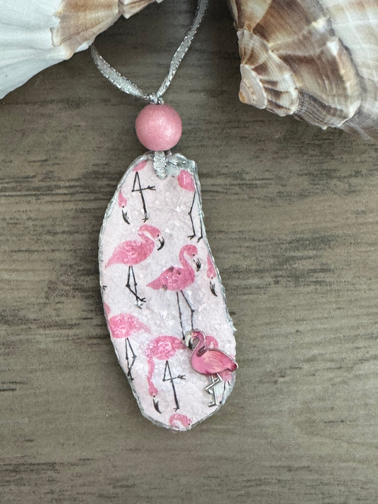 Coastal Christmas Oyster Shell Ornament