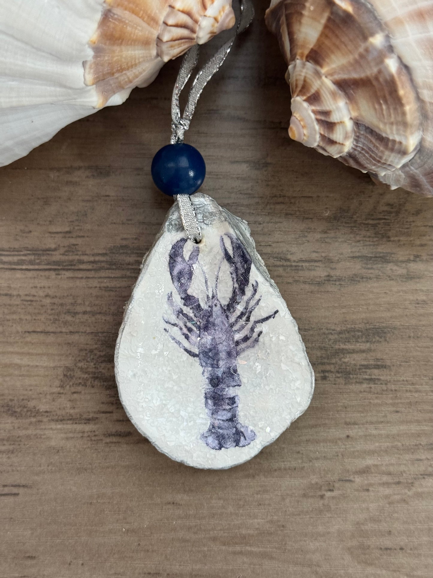 Coastal Christmas Oyster Shell Ornament