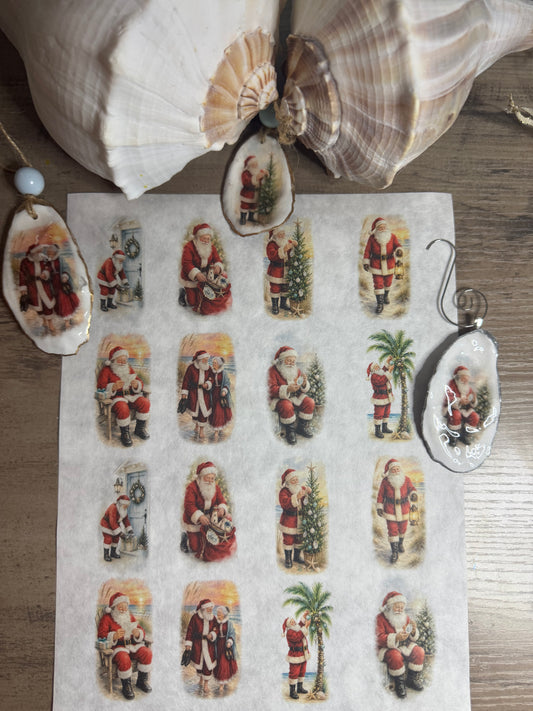 Beach Santa Decoupage Rice Paper