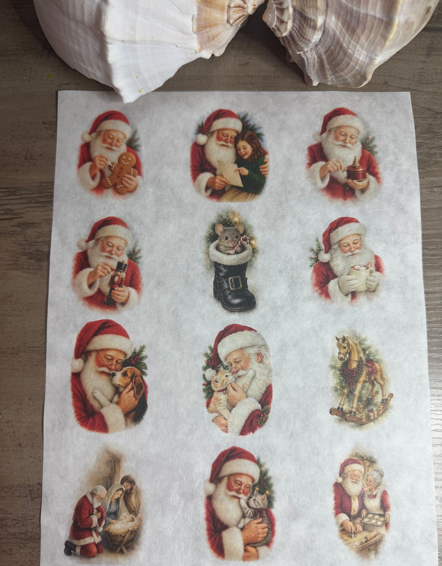 Storybook Santa Decoupage Rice Paper