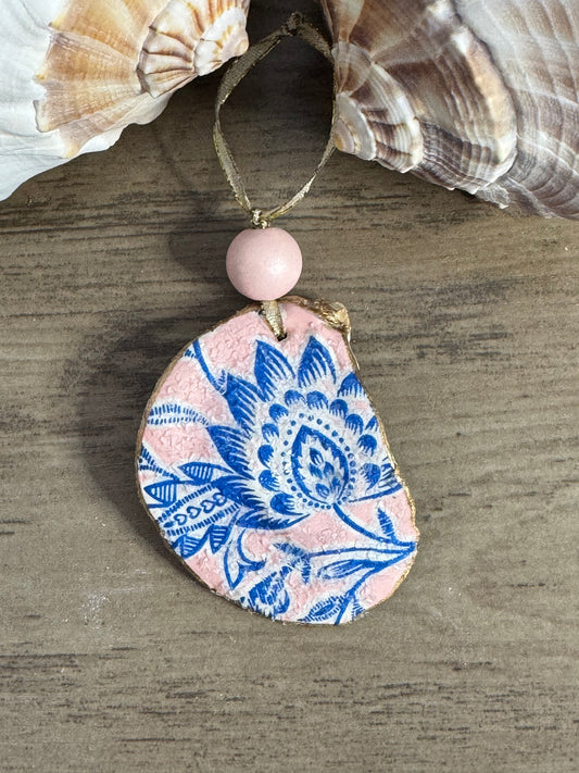 Coastal Christmas Oyster Shell Ornament