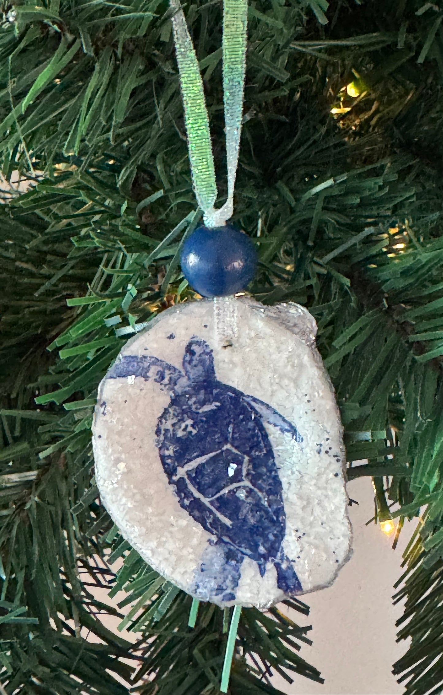 Coastal Christmas Oyster Shell Ornament