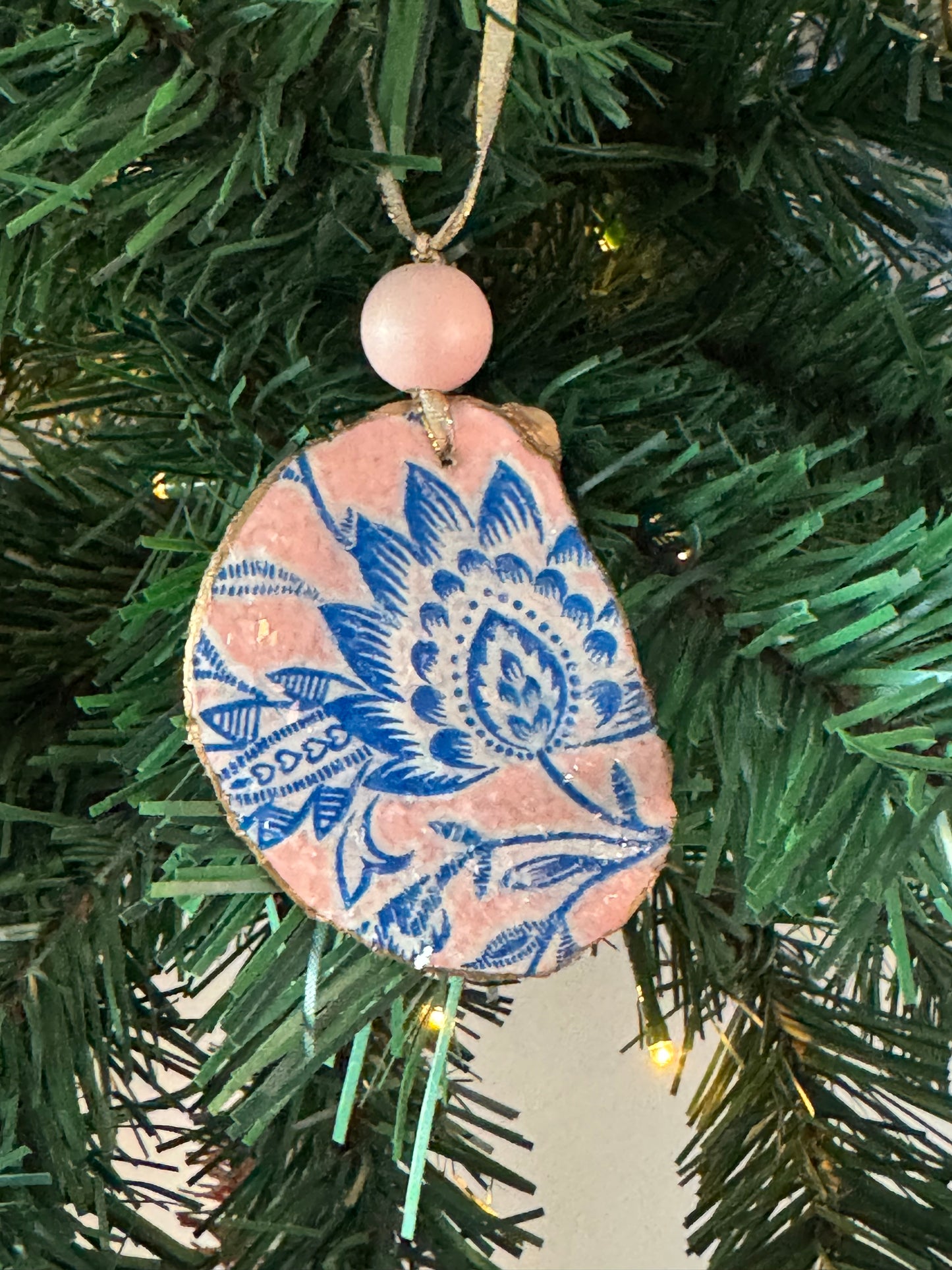 Coastal Christmas Oyster Shell Ornament