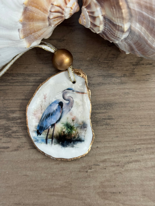 Coastal Christmas Oyster Shell Ornament