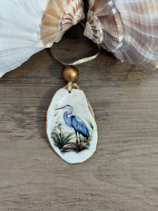 Coastal Christmas Oyster Shell Ornament