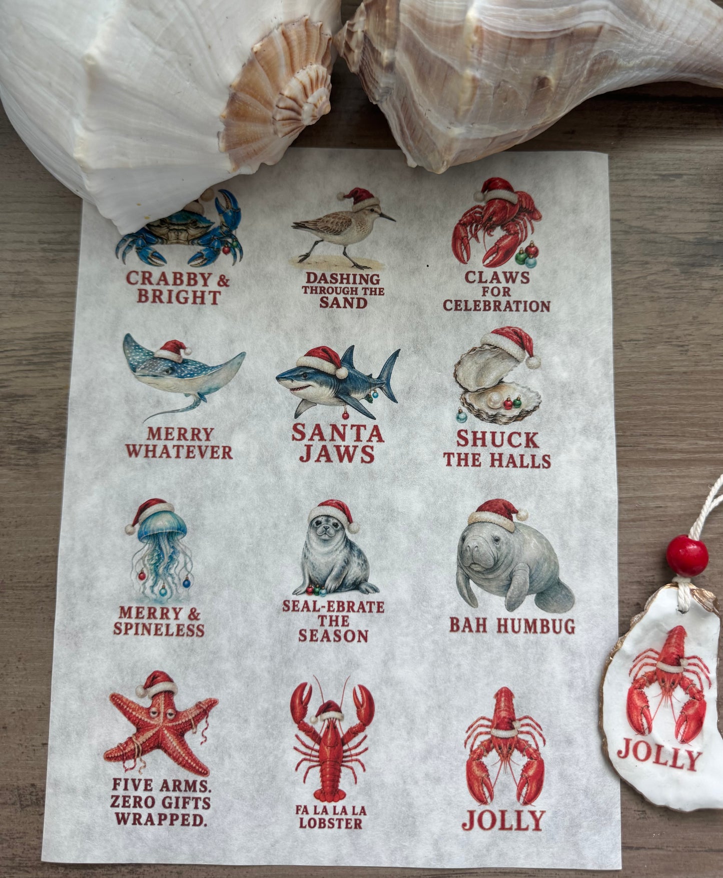 Salty Christmas Decoupage Rice Paper