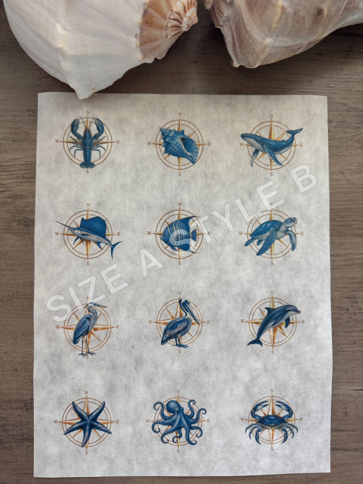 Golden Compass Decoupage Paper