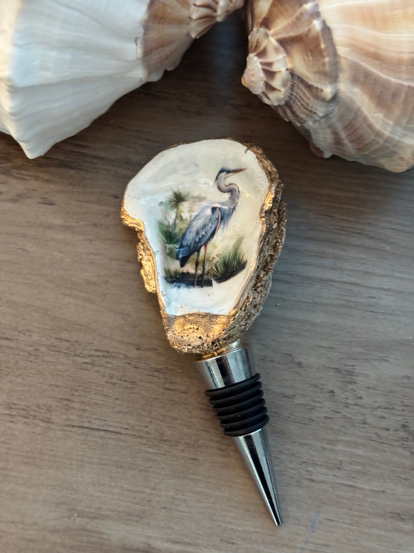 Oyster Shell Wine Bottle Stopper