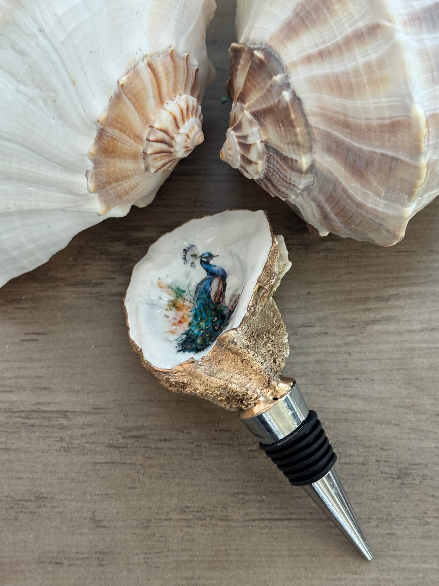 Oyster Shell Wine Bottle Stopper