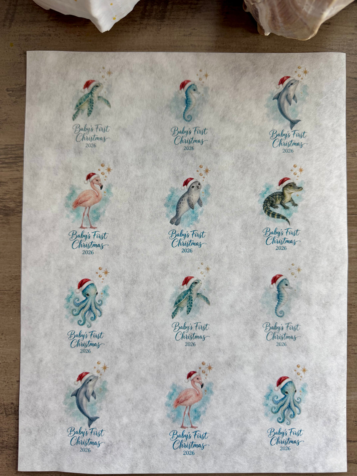 Baby's First Christmas Decoupage Paper