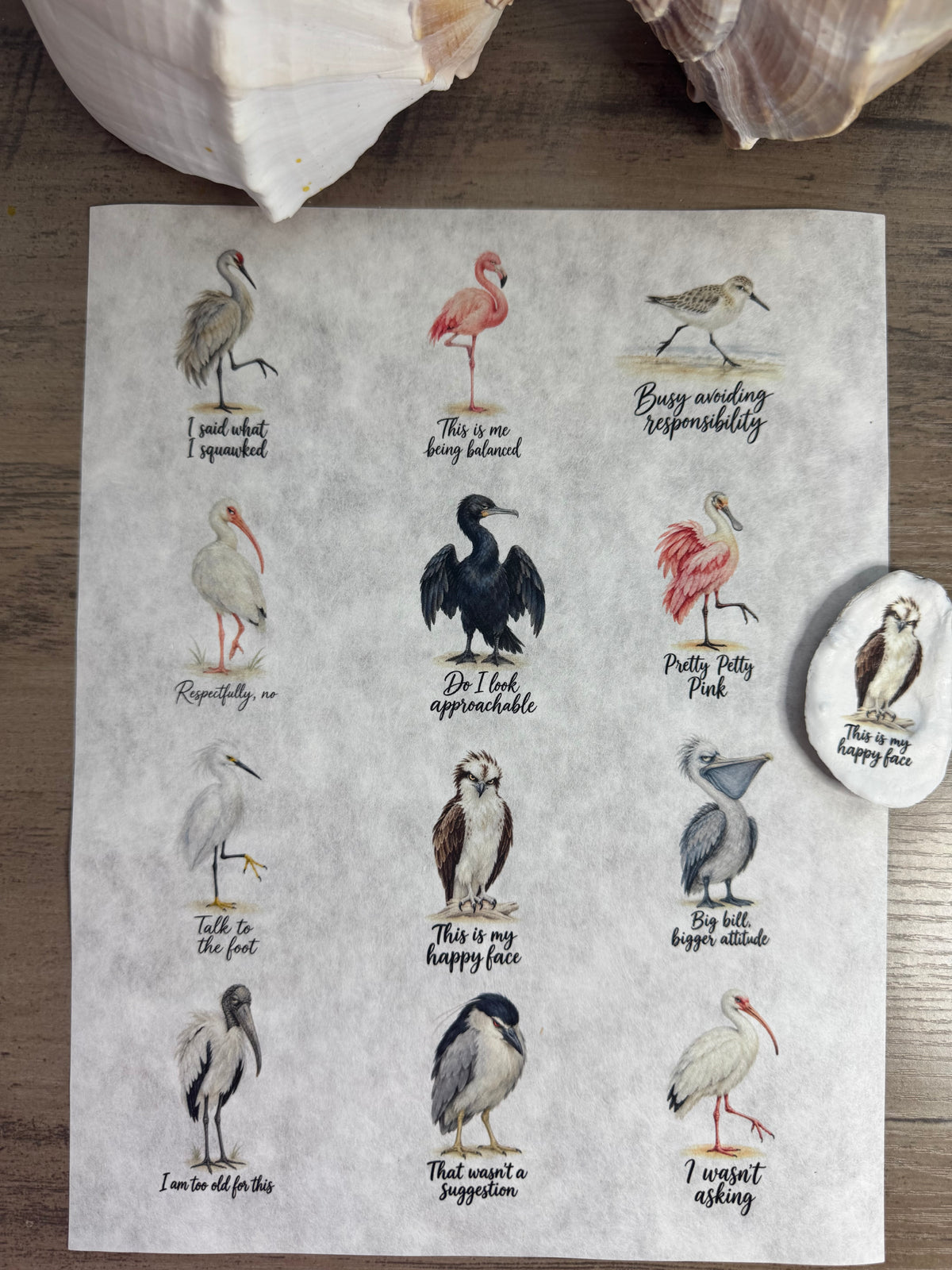 Salty Birds Decoupage Rice Paper