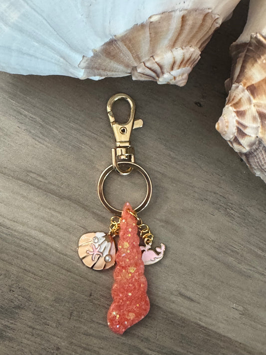 Small Orange Shell Purse/Bag Charm