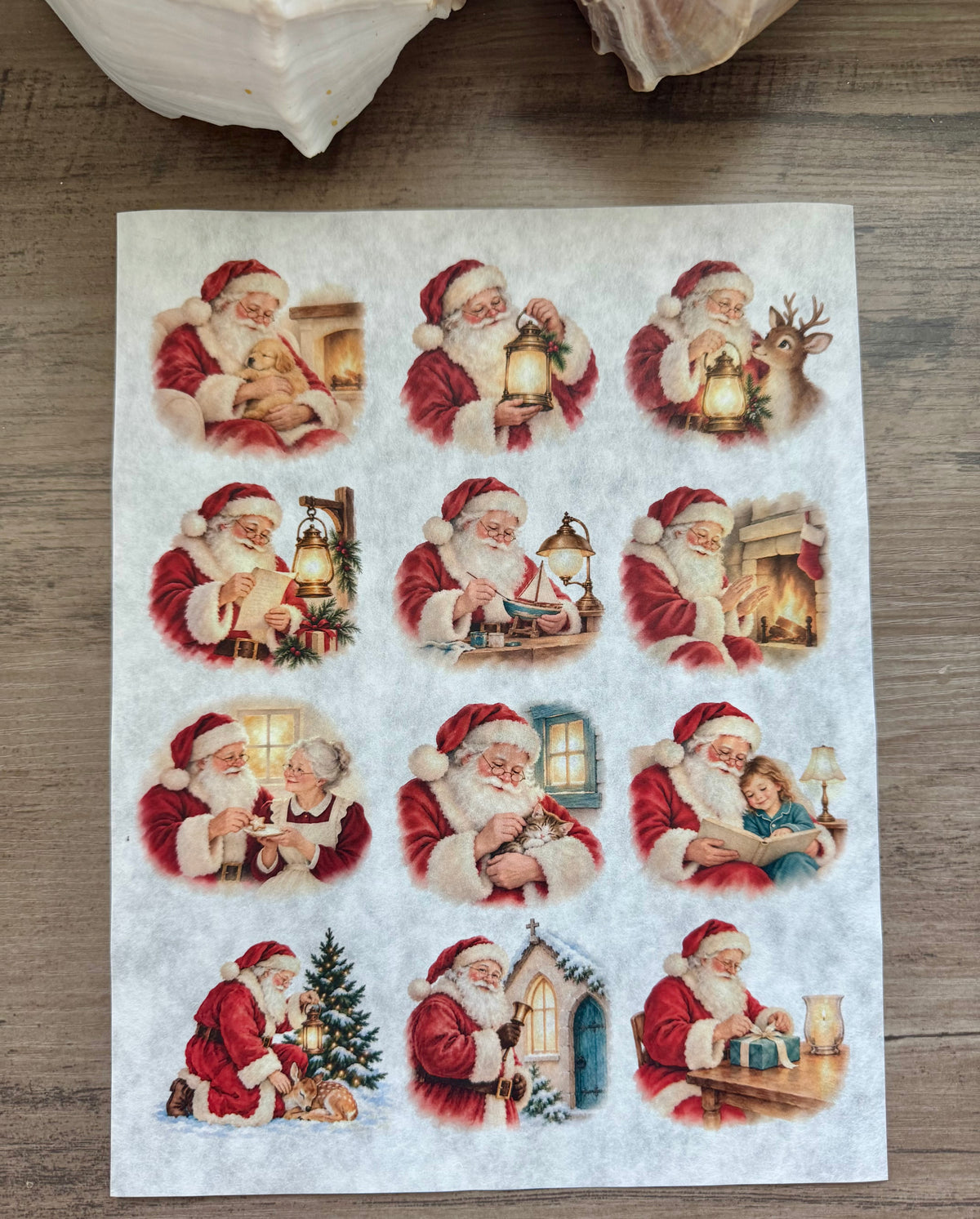 Santa's Christmas Glow Decoupage Rice Paper