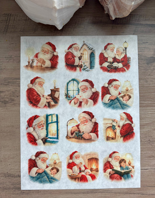 Santa Christmas Glow 2 Decoupage Rice Paper