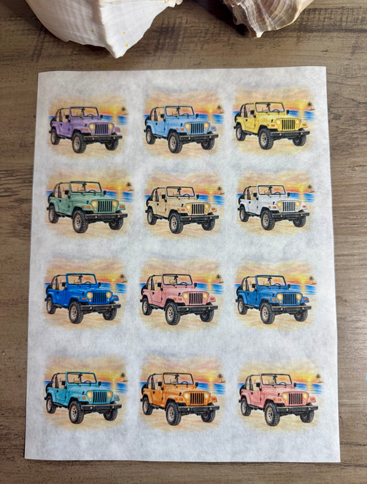 Coastal Utility Vehicle  Glow Decoupage Paper