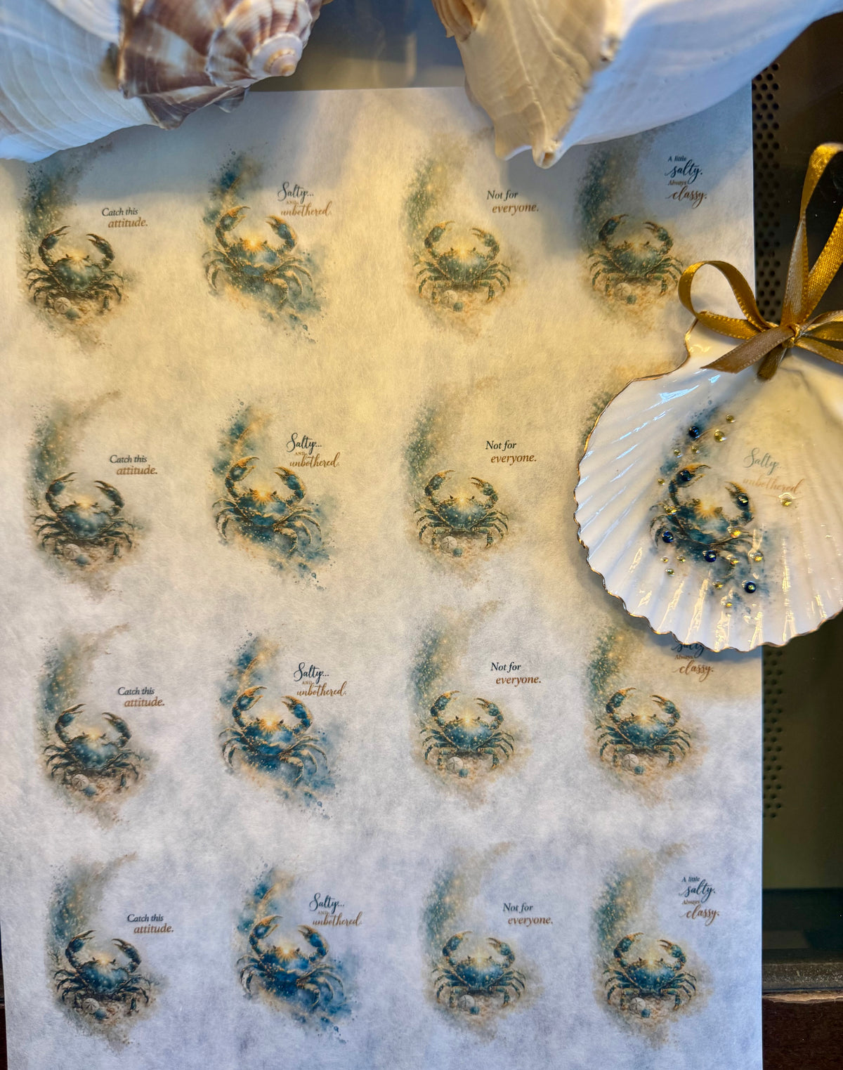 The Salty Crab Decoupage Rice Paper
