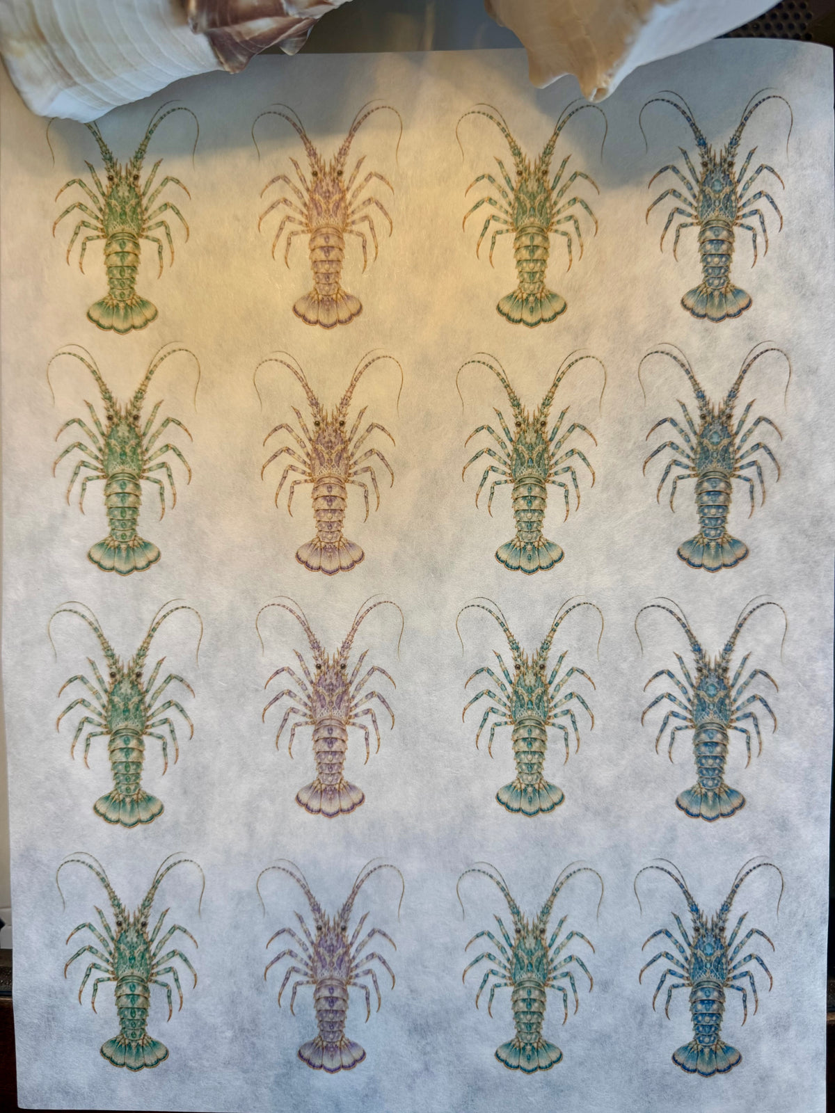 Florida Bejeweled Lobster Decoupage Rice Paper