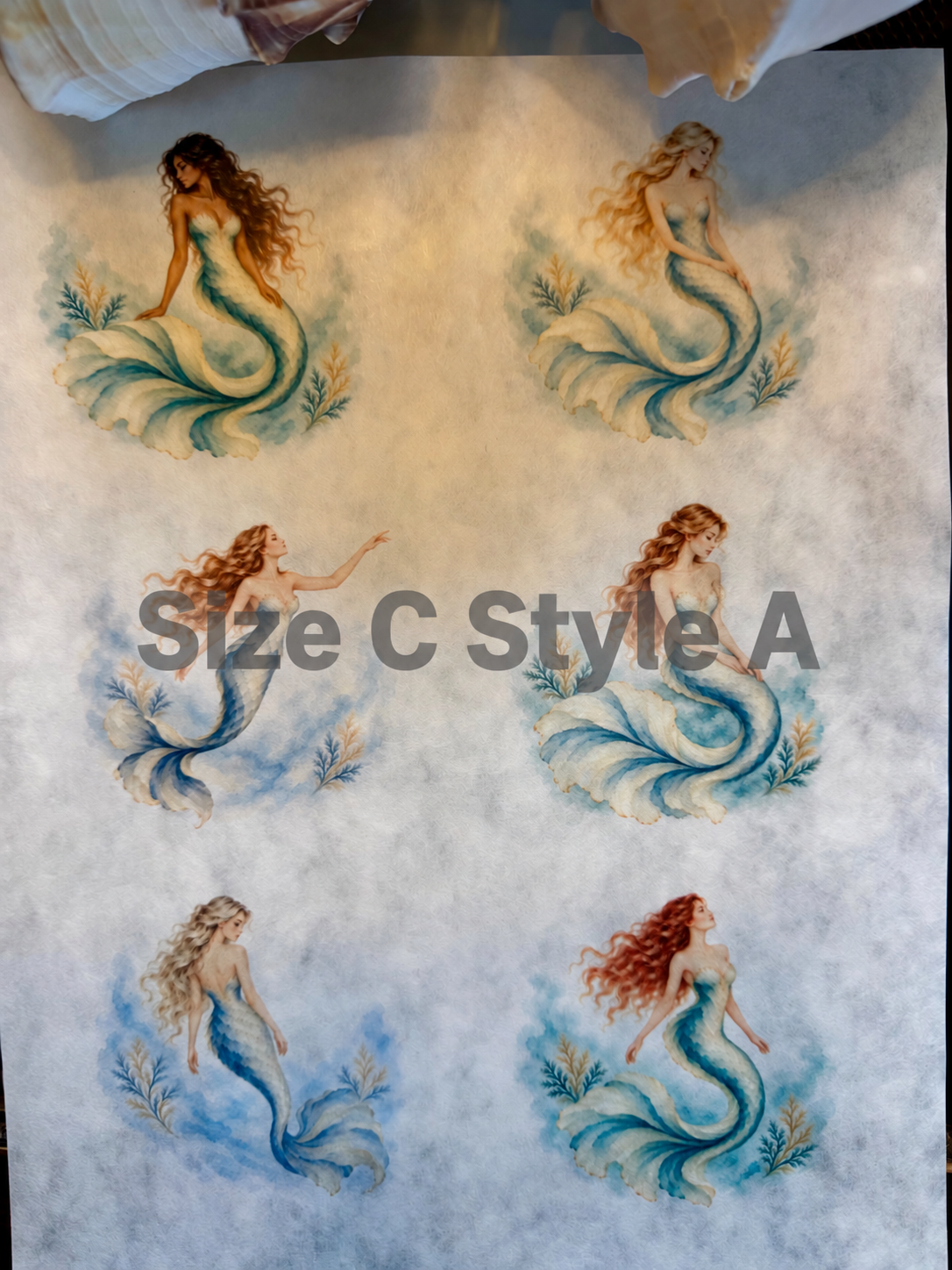 Coastal Mermaids Decoupage Rice Paper