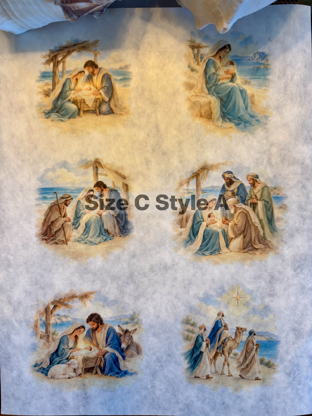 Coastal Nativity Decoupage Rice Paper