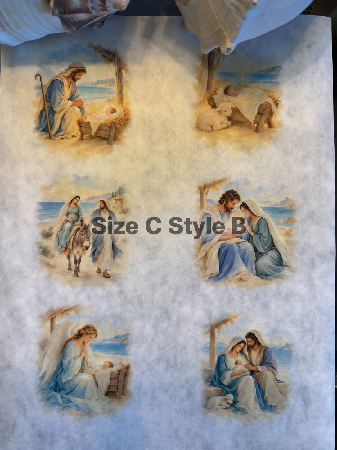Coastal Nativity Decoupage Rice Paper
