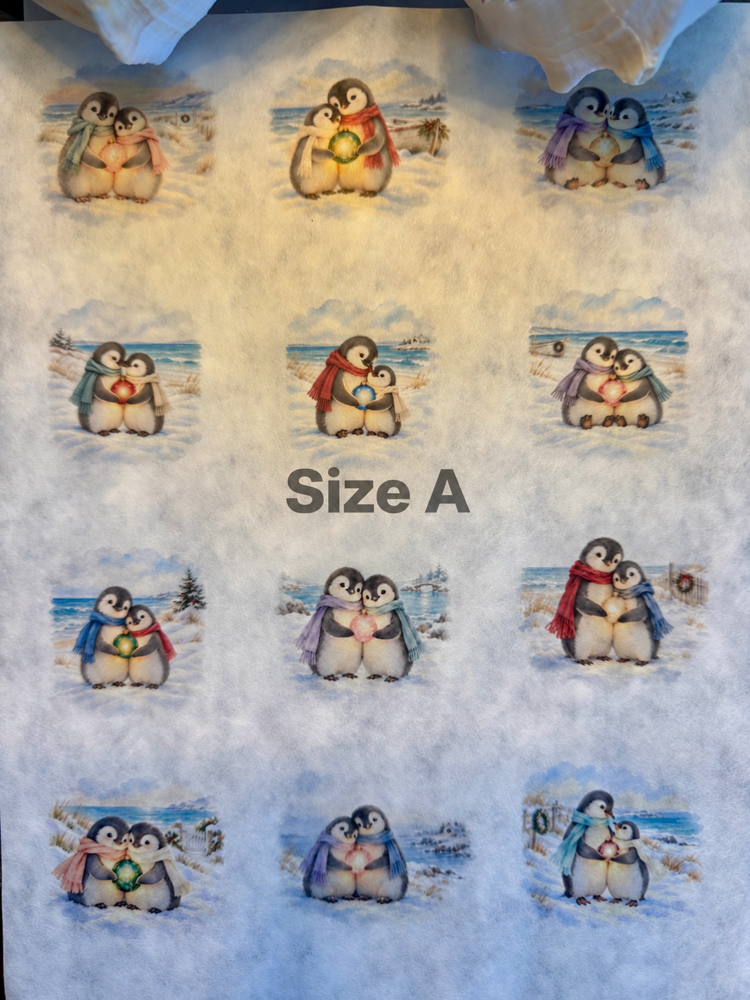 Coastal Christmas Penguin Duo Decoupage Paper