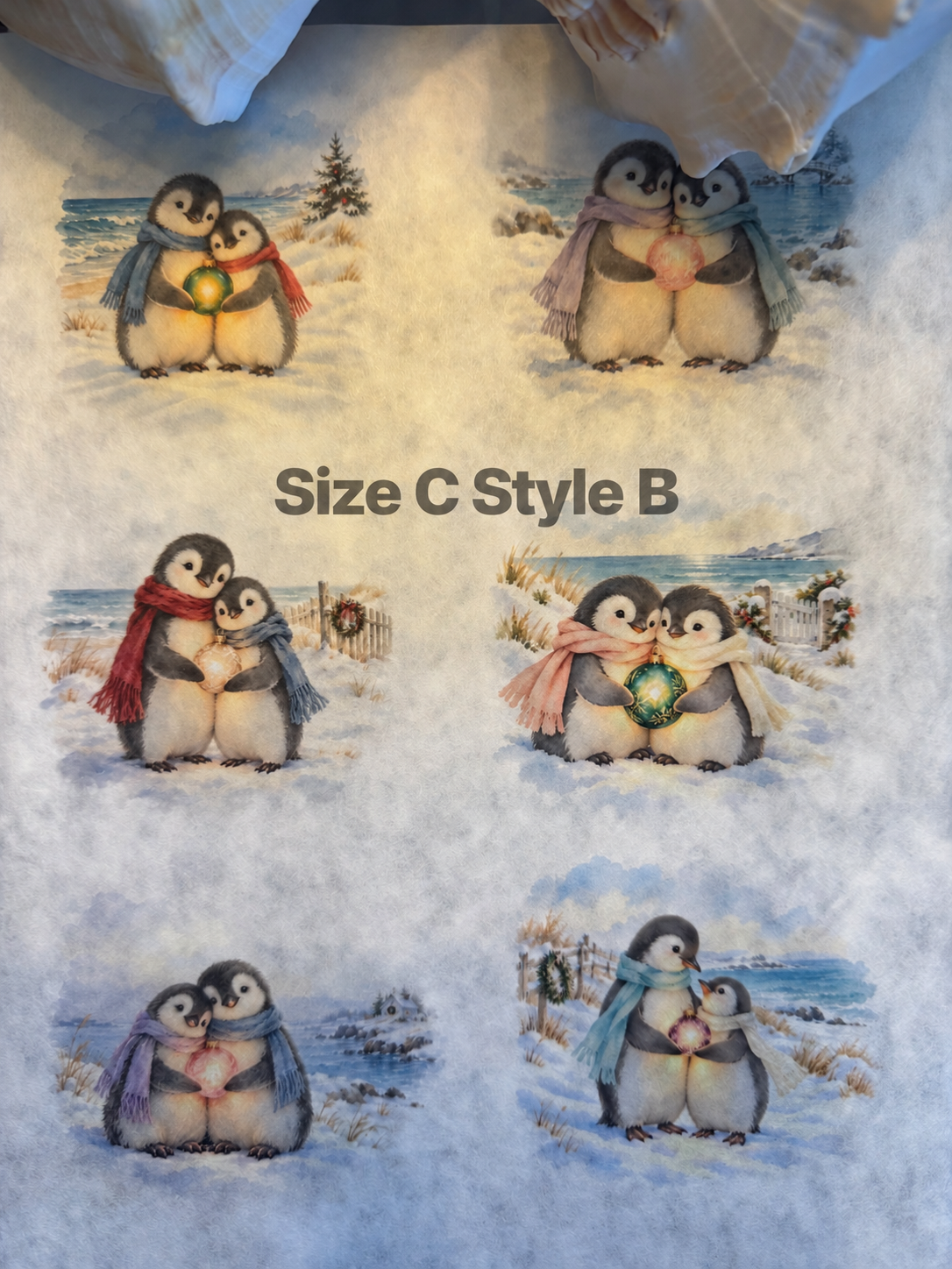 Coastal Christmas Penguin Duo Decoupage Paper