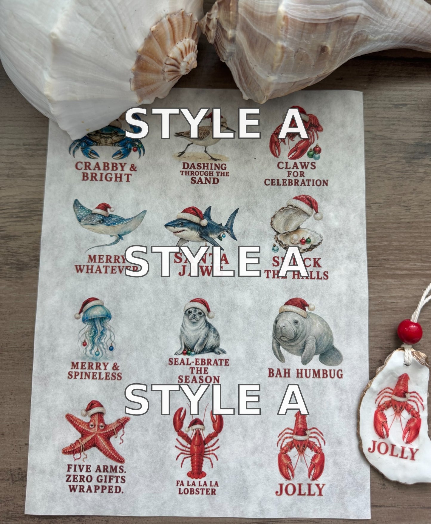 Salty Christmas Decoupage Rice Paper