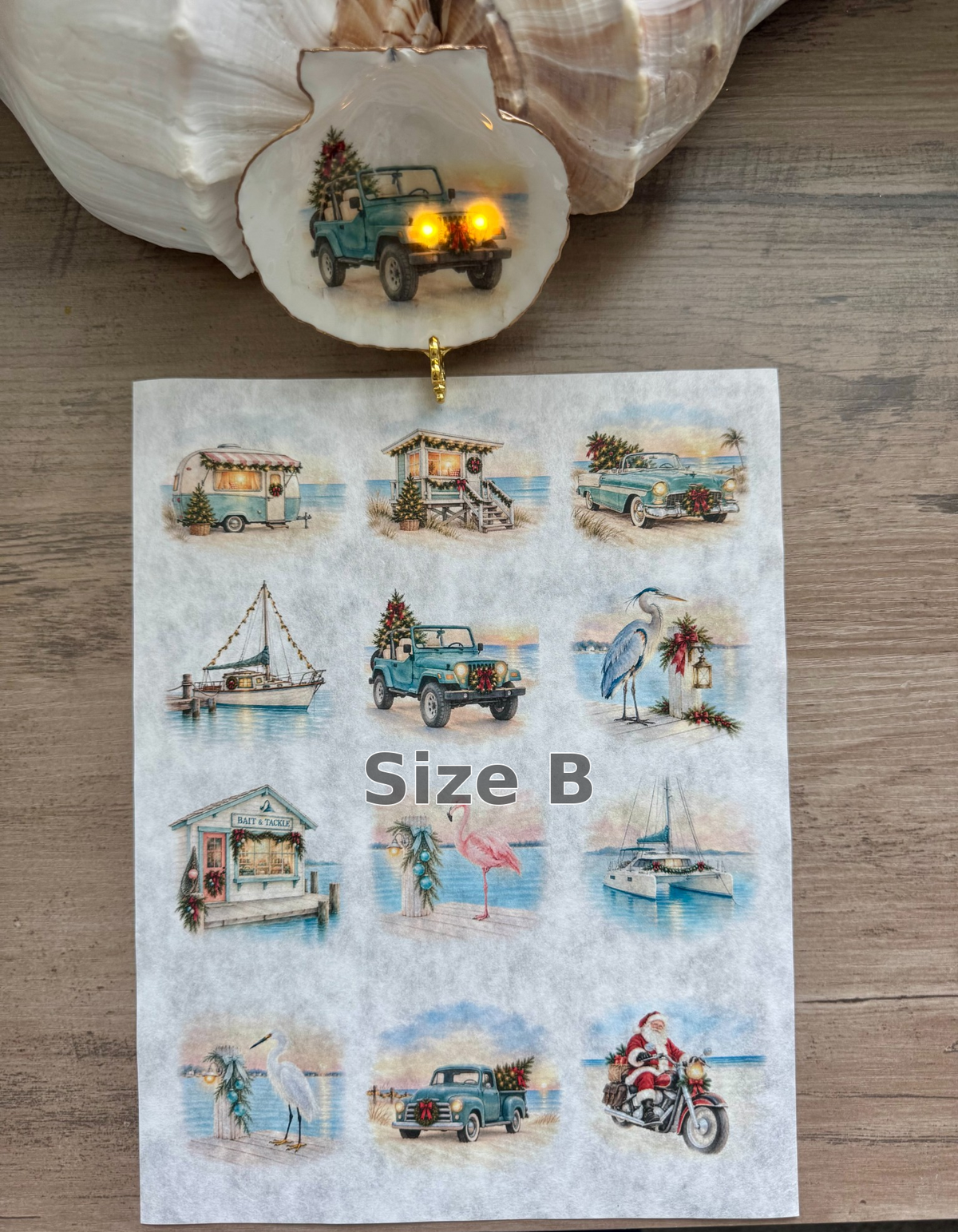 Coastal Christmas Glow Decoupage Paper