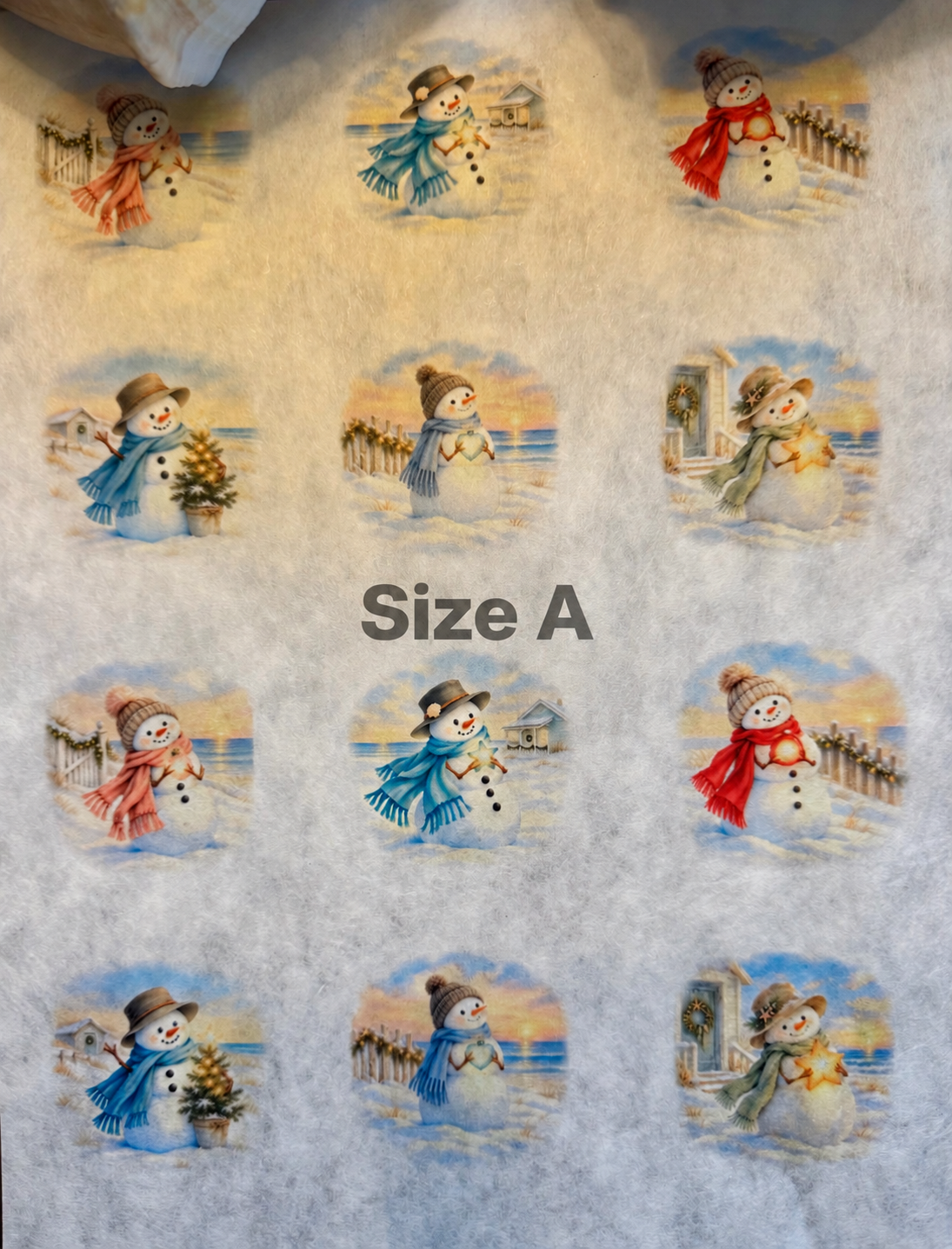 Coastal Glow Snowman Decoupage Paper