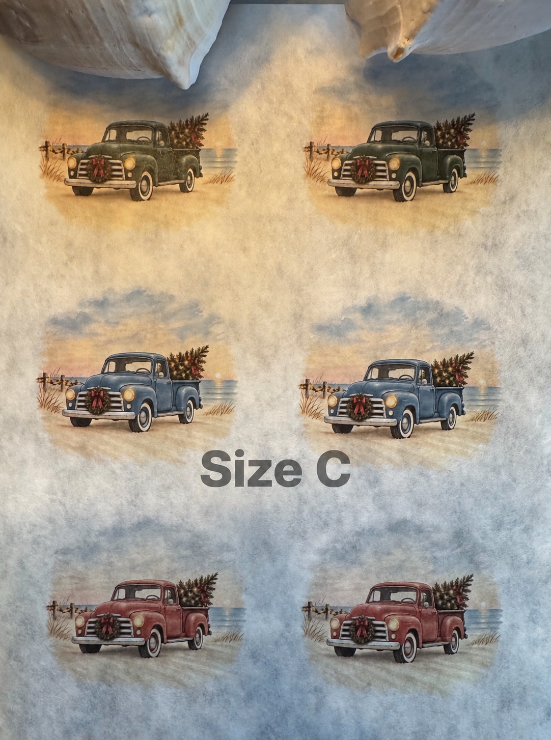 Coastal Glow Christmas Truck Decoupage Paper